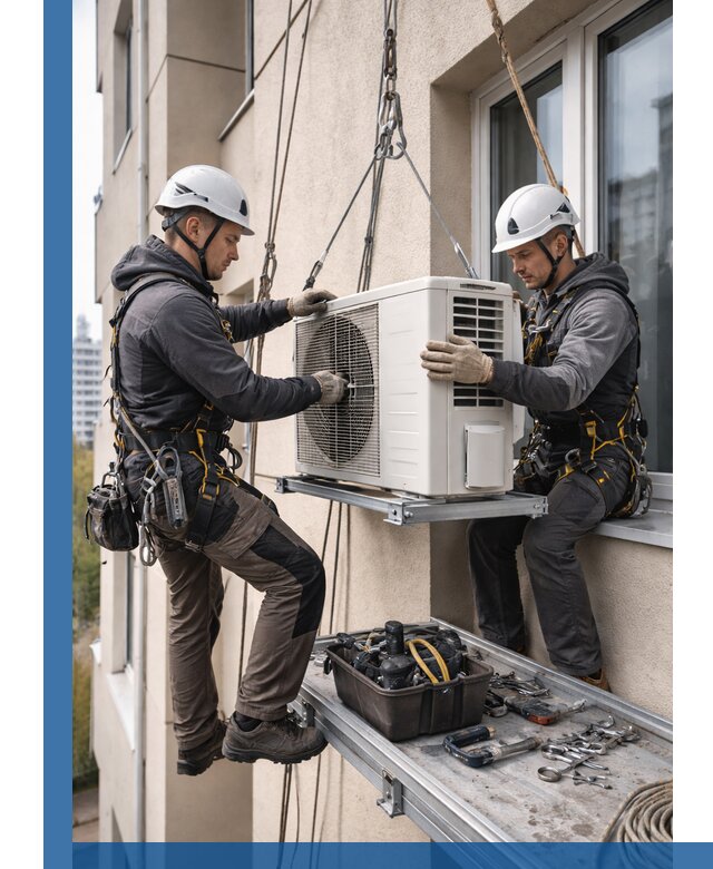 Перенос внешнего блока кондиционера в Нальчике с монтажом и крепежом