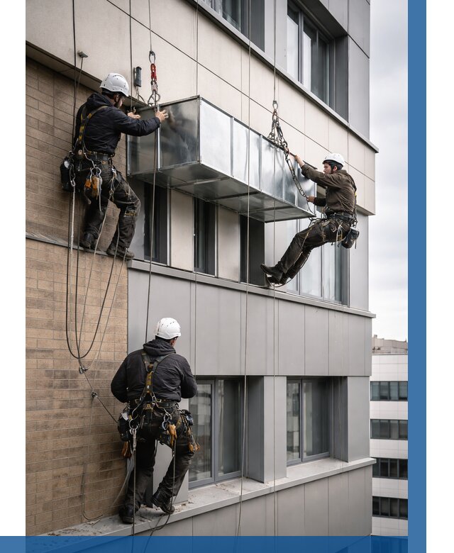 Монтаж воздуховодов на фасаде в Нальчике от 1554 р. | ВЫСОТНИК-Нль