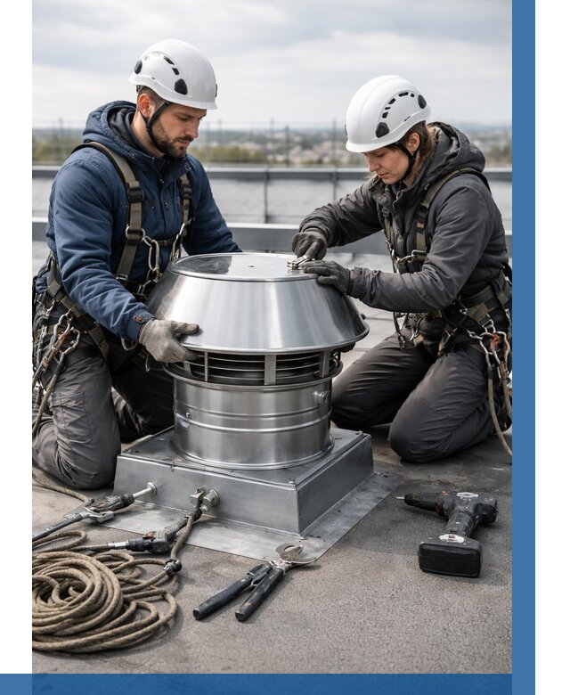 Установка дефлекторов на кровле в Нальчике от 4663 р. | ВЫСОТНИК-Нль