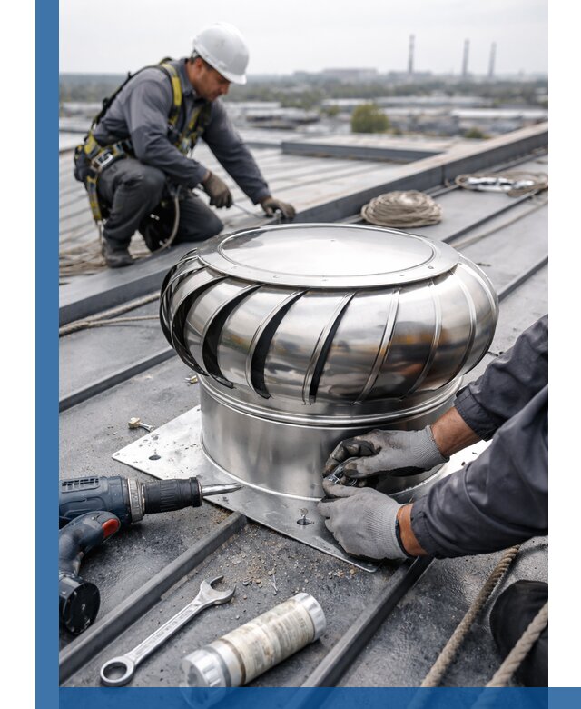 Установка дефлекторов на кровле в Нальчике профессионально