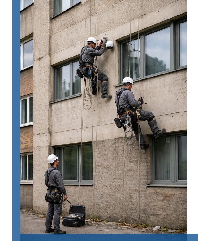 Монтаж фасадных камер видеонаблюдения в Нальчике под ключ