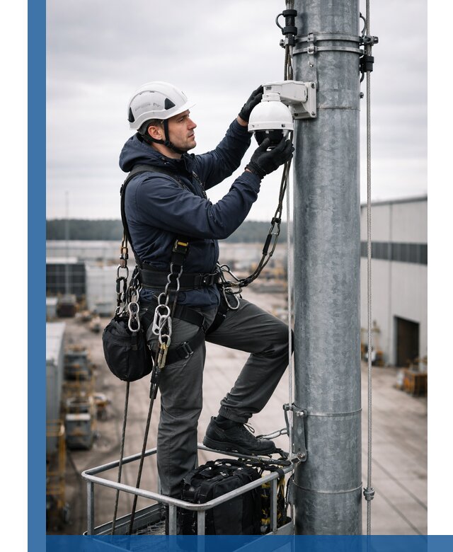 Профессиональная установка видеокамер на мачте в Нальчике