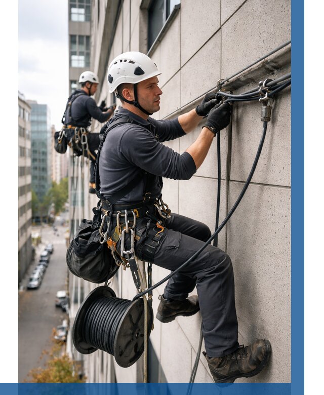 Прокладка кабеля по фасаду в Нальчике от 363 р. | ВЫСОТНИК-Нль