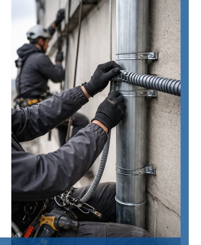 Монтаж гофры для кабеля в Нальчике от 311 р. | ВЫСОТНИК-Нль