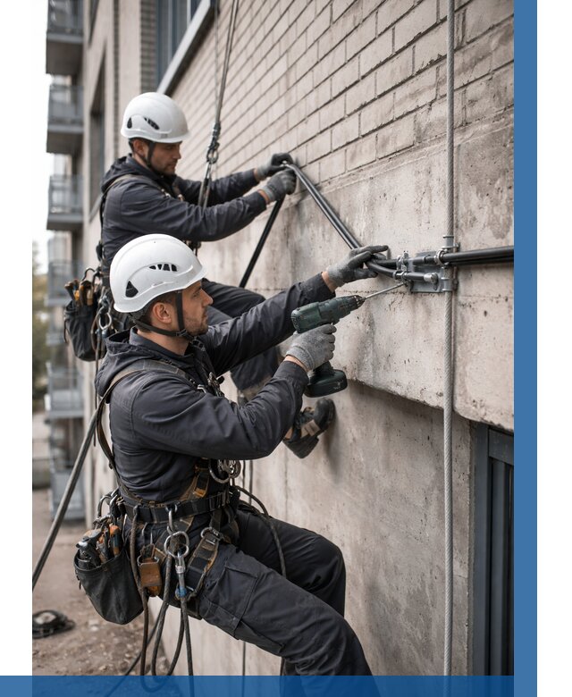 Крепление кабеля на фасаде в Нальчике от 363 р. | ВЫСОТНИК-Нль