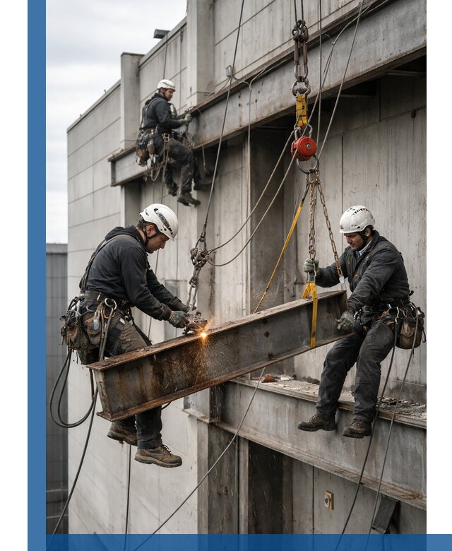 Демонтаж металлоконструкций на высоте в Нальчике под ключ