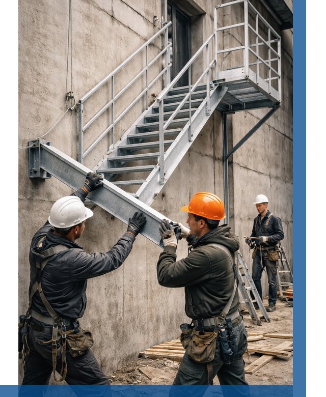 Монтаж металлических лестниц в Нальчике от 15545 р. | ВЫСОТНИК-Нль