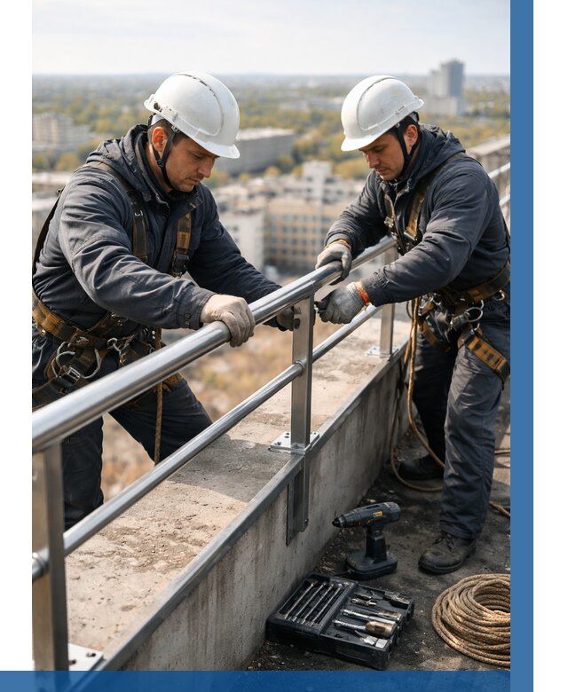 Монтаж перил на высоте в Нальчике от 2591 р. | ВЫСОТНИК-Нль