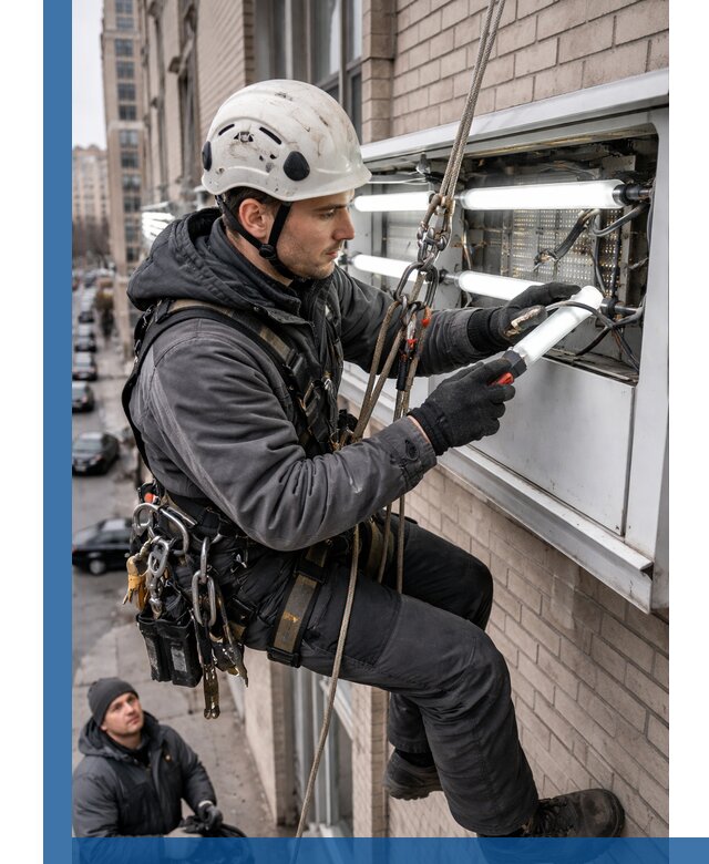 Профессиональная замена ламп в наружной вывеске в Нальчике