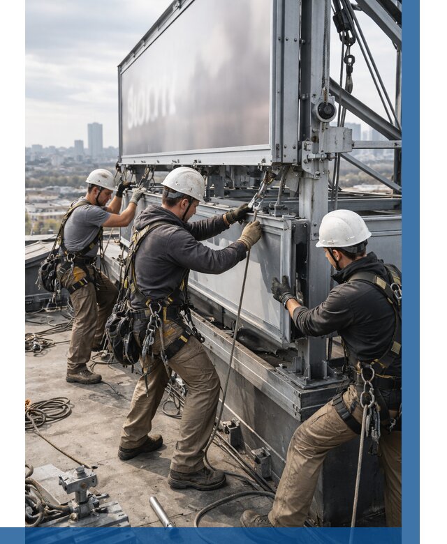 Монтаж крышной рекламной конструкции в Нальчике от 62178 р.|ВЫСОТНИК-Нль