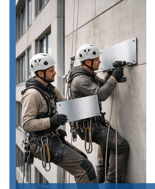 Монтаж табличек и указателей в Нальчике для зданий и сооружений