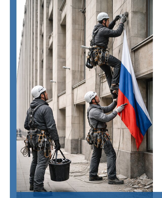 Профессиональная установка флагов на фасаде в Нальчике