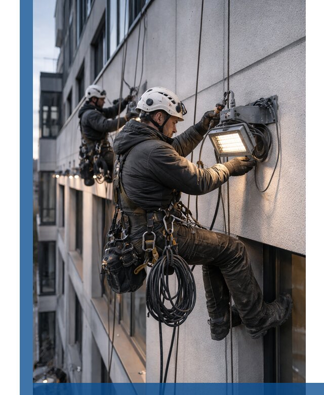 Монтаж фасадного освещения в Нальчике установка и подключение