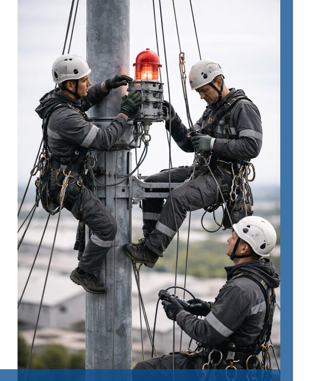 Монтаж заградительных огней в Нальчике от 8809 р. | ВЫСОТНИК-Нль