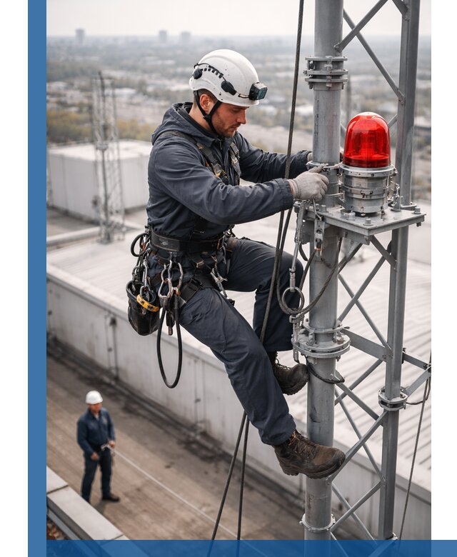 Монтаж заградительных огней и обслуживание объектов в Нальчике