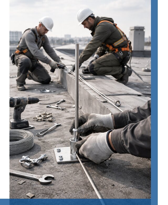 Монтаж молниезащиты на кровле в Нальчике цена от 25908 р. | ВЫСОТНИК-Нль