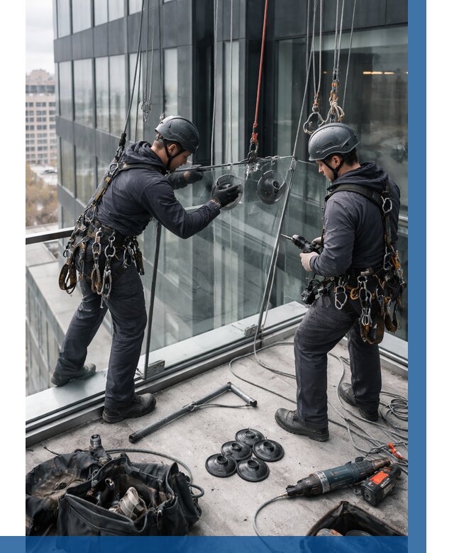 Монтаж стеклянных ограждений в Нальчике от 2591 р. | ВЫСОТНИК-Нль