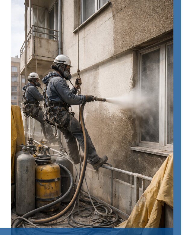 Пескоструйная очистка фасада в Нальчике от 674 р. | ВЫСОТНИК-Нль