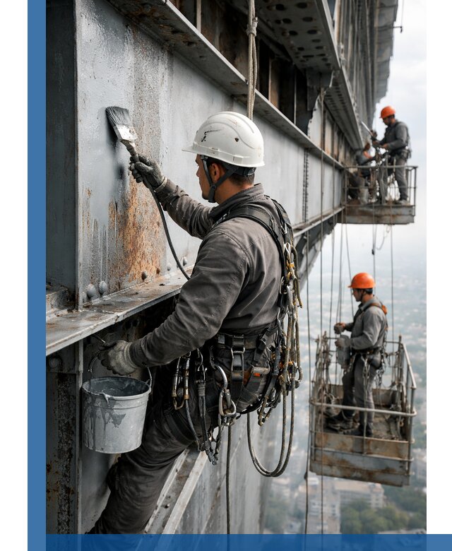 Покраска металлоконструкций на высоте в Нальчике профессионально