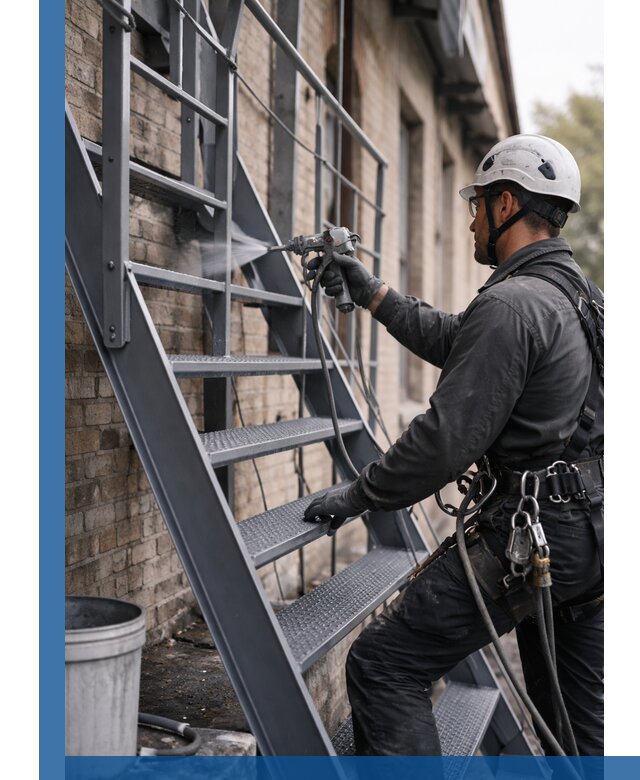 Покраска и антикоррозионная защита пожарных лестниц в Нальчике