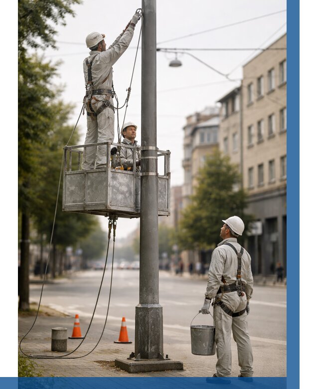 Покраска опор освещения в Нальчике от 5182 р. | ВЫСОТНИК-Нль
