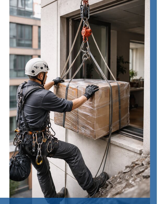 Подъем груза через окно в Нальчике от 4663 р. | ВЫСОТНИК-Нль