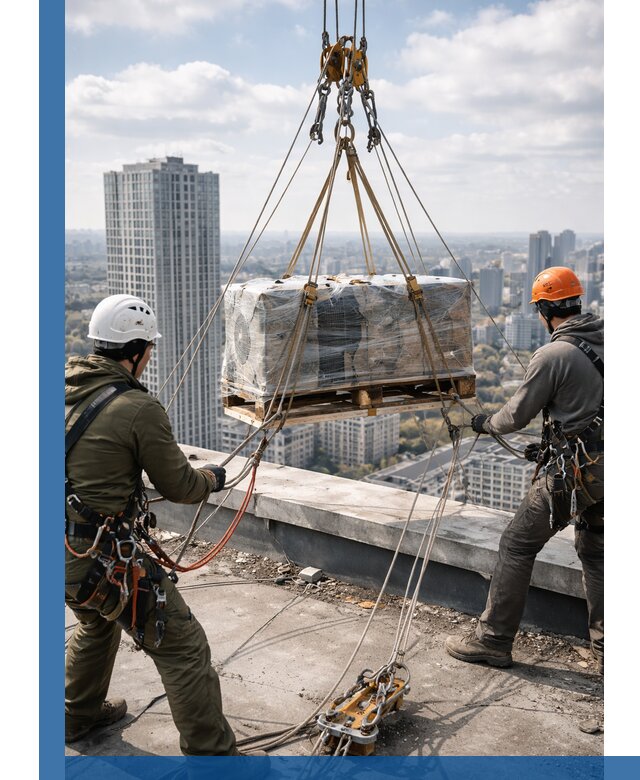 Подъем и монтаж крупногабаритных грузов на крышу в Нальчике