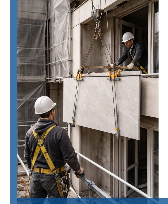 Подъем керамогранита на этаж в Нальчике грузчиками и техникой