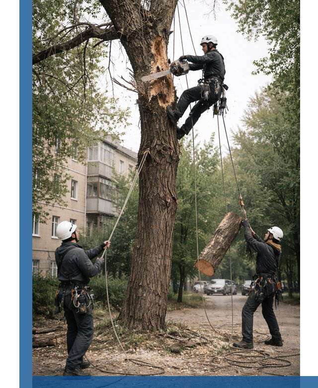 Срочное удаление аварийных деревьев в Нальчике с гарантией безопасности