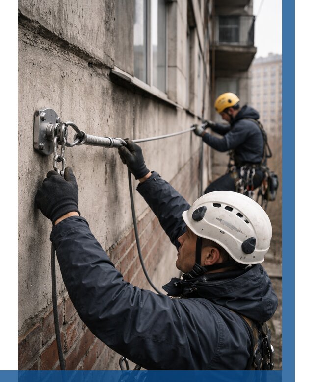 Монтаж анкерных линий в Нальчике от 3109 р. | ВЫСОТНИК-Нль