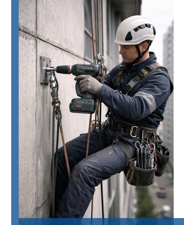 Установка анкерных точек для высотных работ в Нальчике