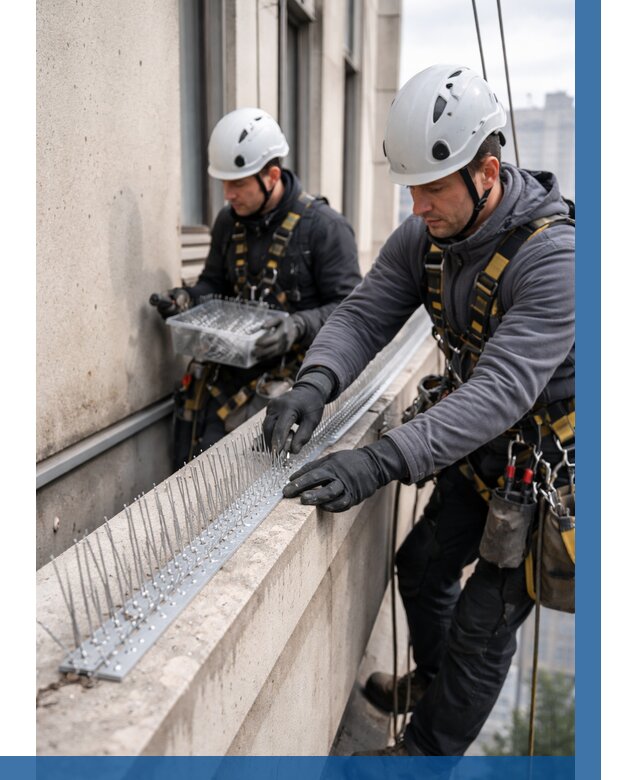 Установка шипов от птиц в Нальчике от 881 р. | ВЫСОТНИК-Нль